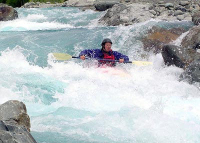 Kayaking on the Tekapo White Water course